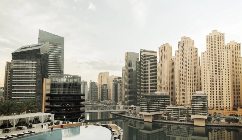 Towers in Business Bay, Dubai: "Witness the towering epitome of Dubai's real estate boom."

