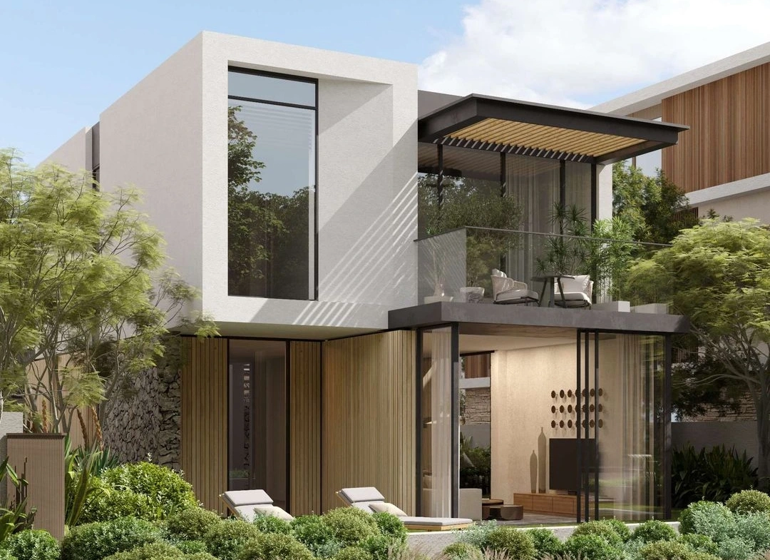 Exterior view of a villa at Acres Estates, an off-plan project by Meraas in Dubai.