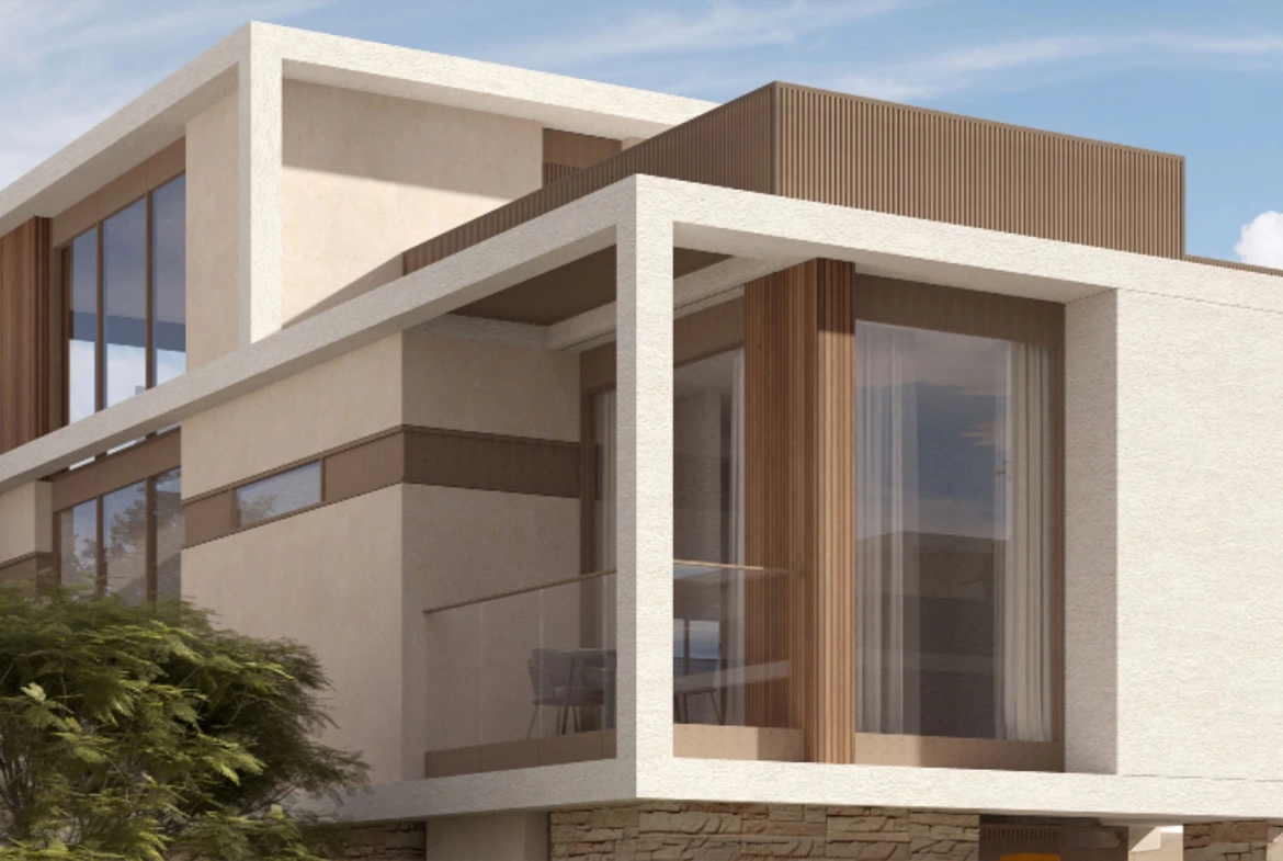 Exterior view of another villa at Acres Estates, an off-plan project by Meraas in Dubai.