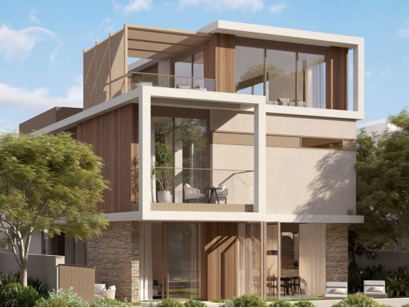 Exterior view of a villa at Acres Estates, an off-plan project by Meraas in Dubai