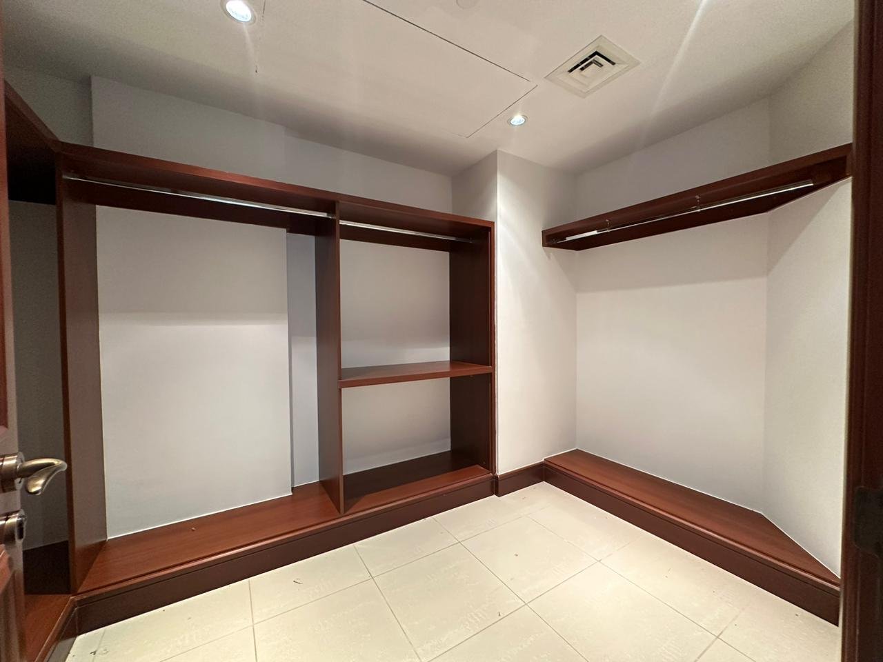 Cupboard and drawer area in a 2-bedroom apartment for rent in Golden Mile 5, Palm Jumeirah, Dubai.