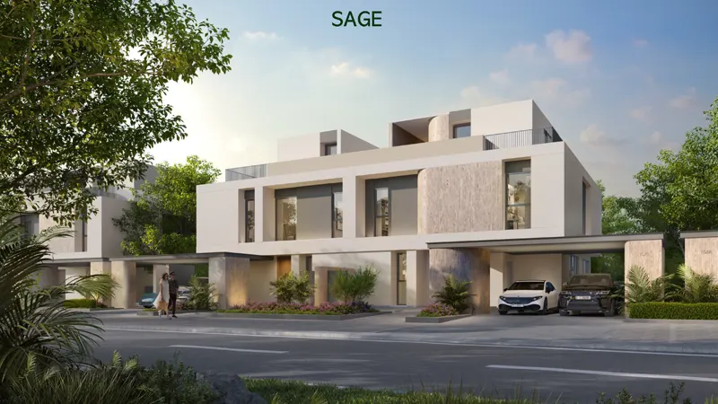 Elegant exterior of Golf Lane Villa SAGE, an off-plan project by Emaar in Emaar South.