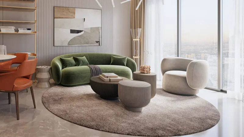 Additional sample living room in Helvetia Residences, an off-plan project in JVC, Dubai