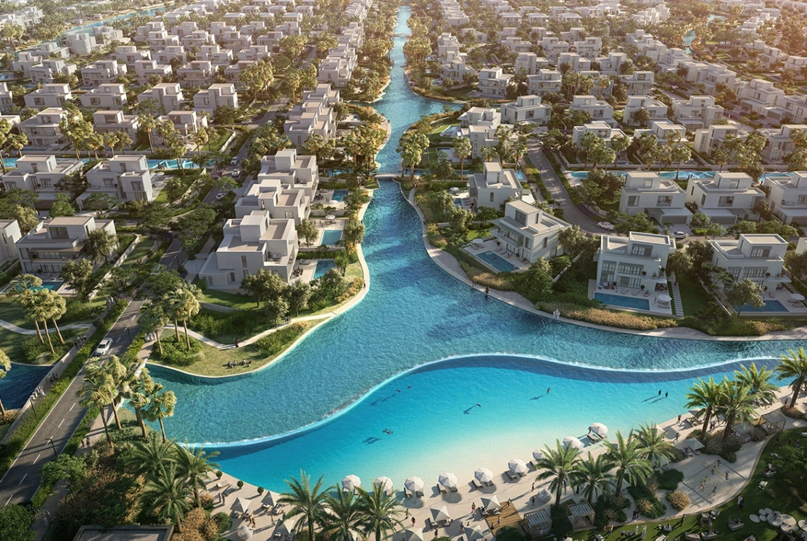 Community layout of Palmiera 3, an off-plan project at The Oasis by Emaar in Dubai, showcasing villa placements.