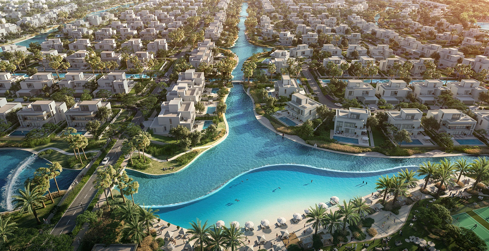 Community layout of Palmiera 3, an off-plan project at The Oasis by Emaar in Dubai, showcasing villa placements.