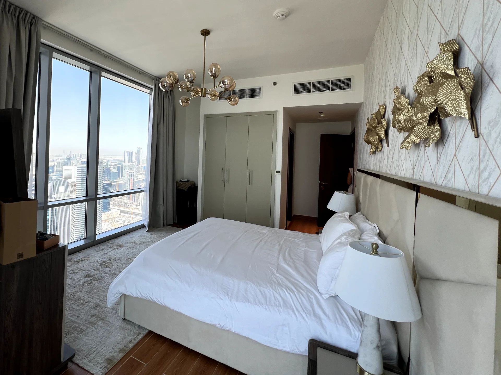 Bedroom view in a resale 3-bedroom apartment in Amna Al Habtoor, Dubai.