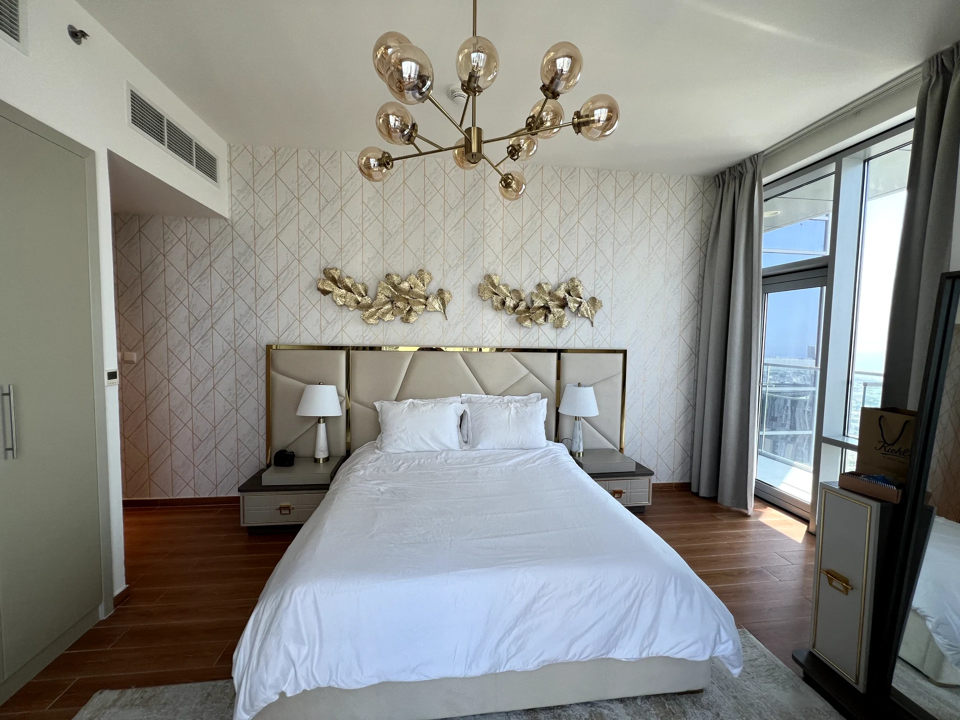 Another view of the bedroom in a resale 3-bedroom apartment in Amna Al Habtoor, Dubai.