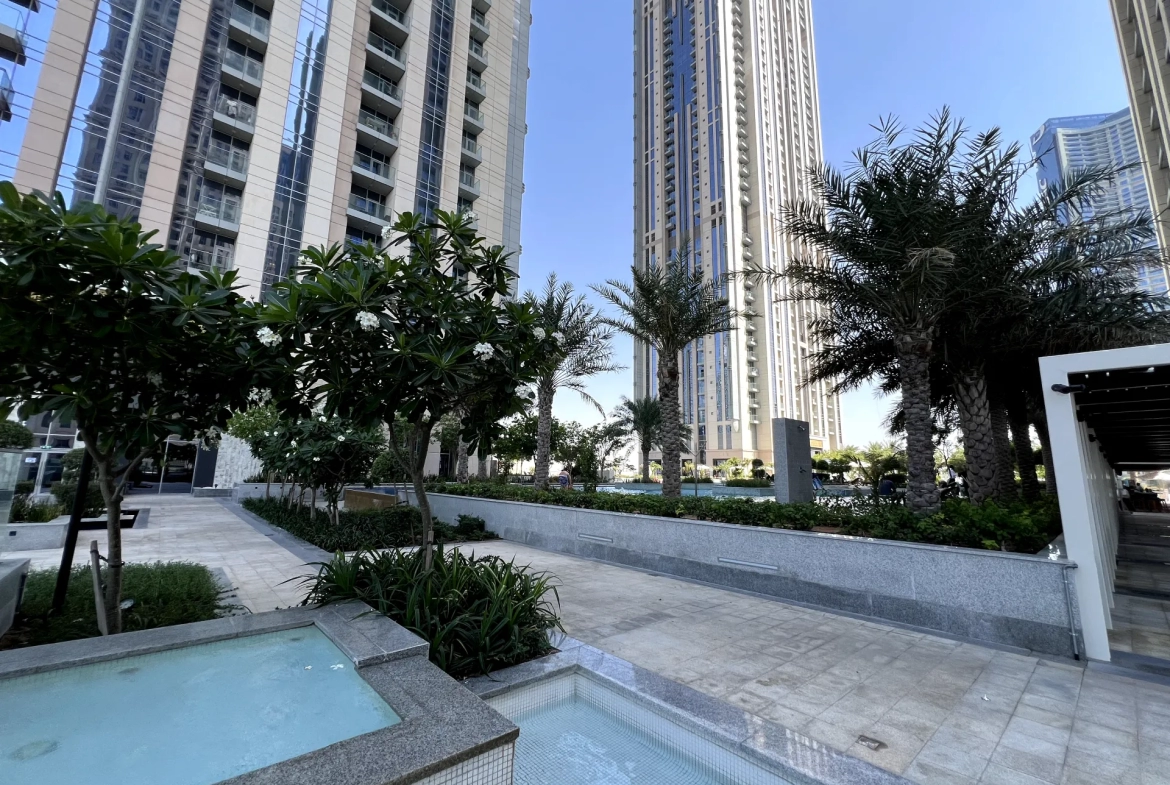 Another community view around the resale 3-bedroom apartment in Amna Al Habtoor, Dubai.