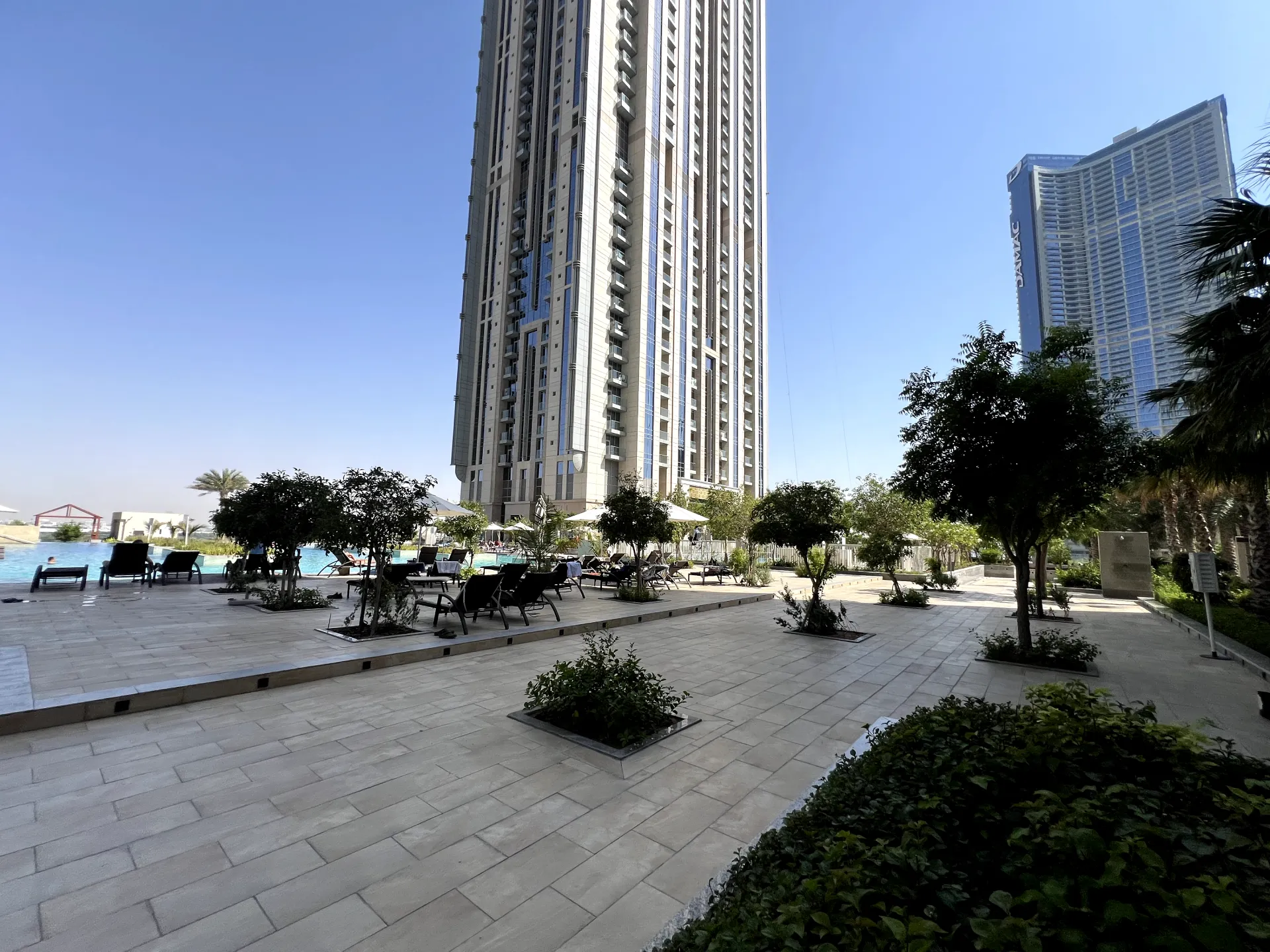 View of the community surrounding the resale 3-bedroom apartment in Amna Al Habtoor, Dubai.