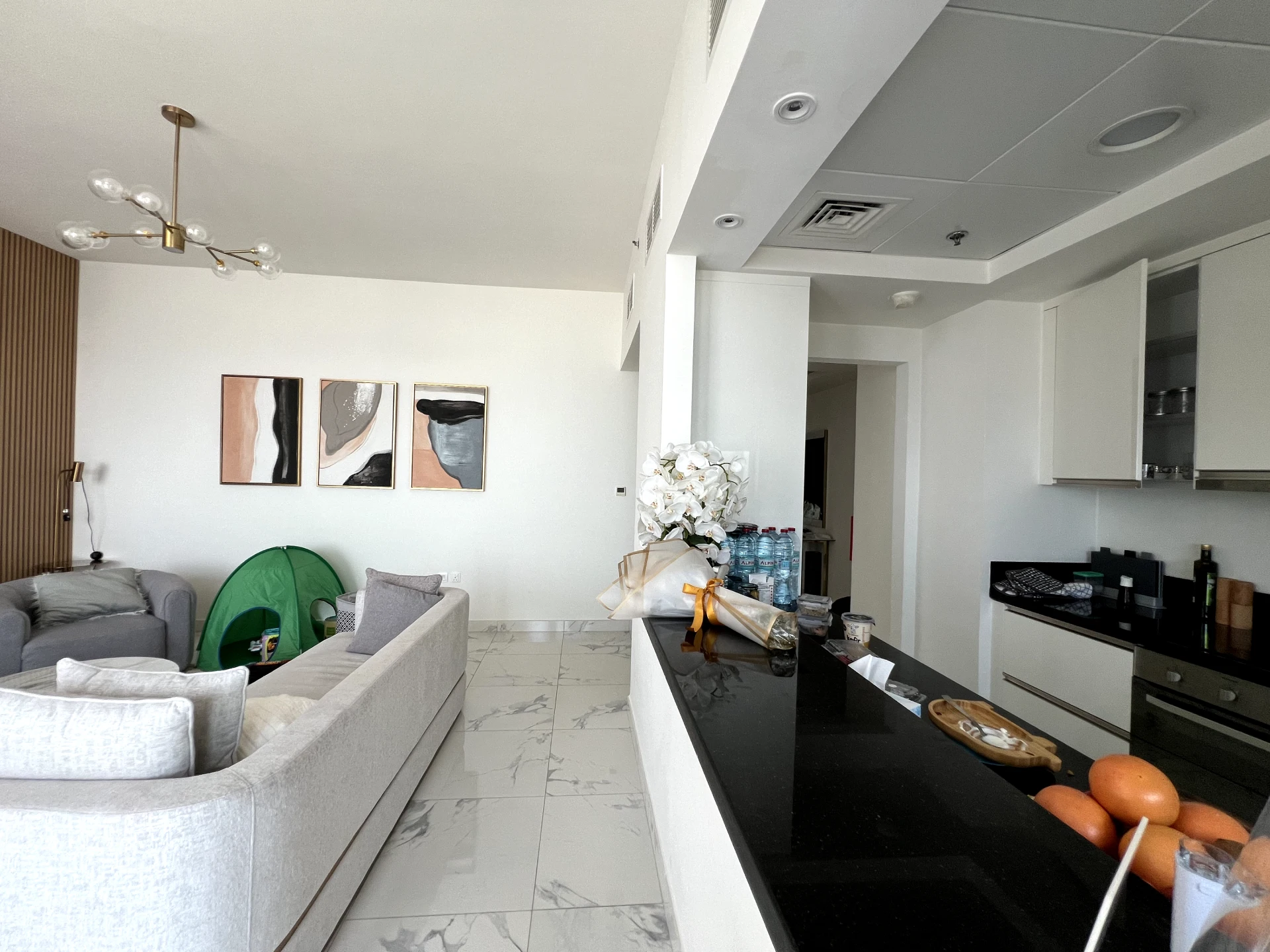 Another view of the interior in a resale 3-bedroom apartment in Amna Al Habtoor, Dubai.