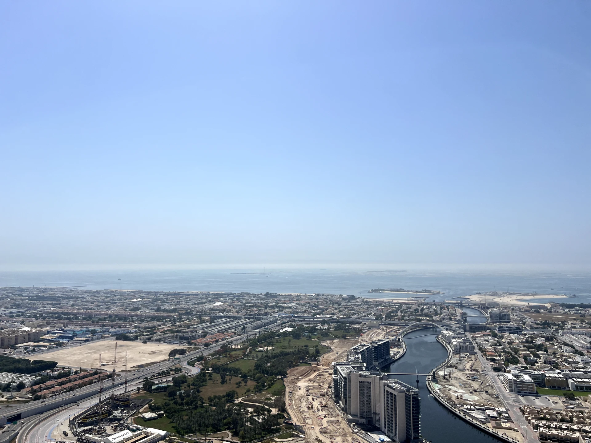 View from a resale 3-bedroom apartment in Amna Al Habtoor, Dubai, overlooking the city skyline.